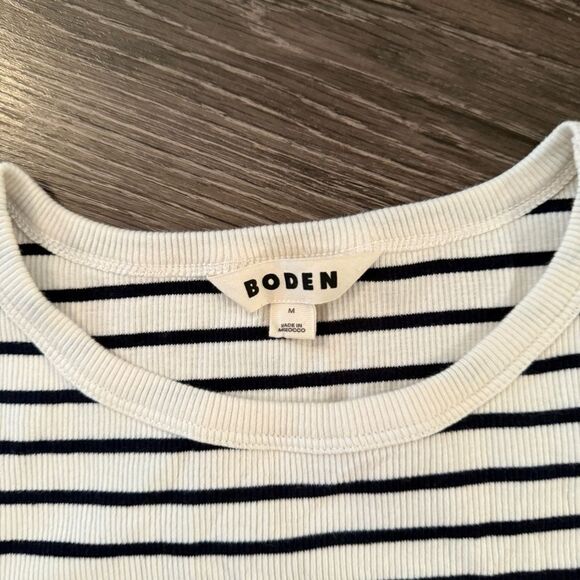 Boden Ribbed Striped Short Sleeve - Picture 4 of 8